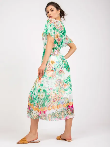 Dress-DHJ-SK-15967-1.01P-white-green