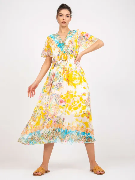 Dress-DHJ-SK-15967-1.01P-White-Yellow