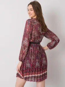 Dress-DHJ-SK-10201.93P-burgundy