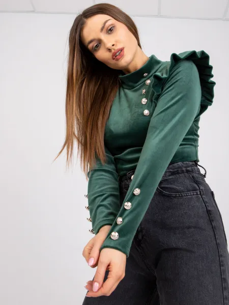 Blouse-DHJ-BZ-6533A.44P-dark green