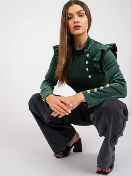 Blouse-DHJ-BZ-6533A.44P-dark green