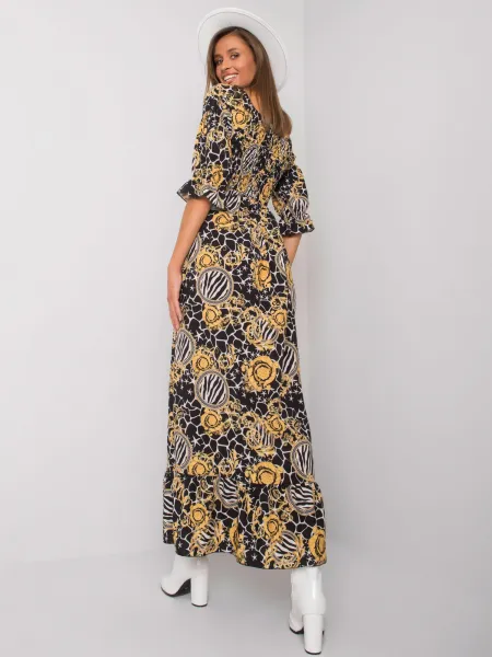 Dress-DHJ-SK-13965-1.61P-Black-Yellow