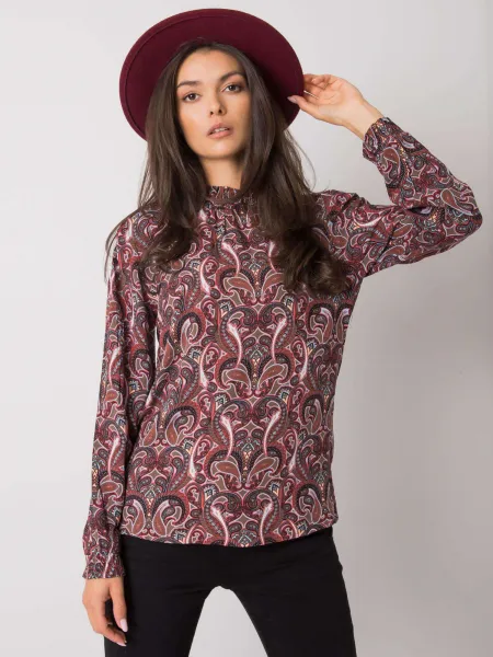 Blouse-D73771M11052A-dark brown