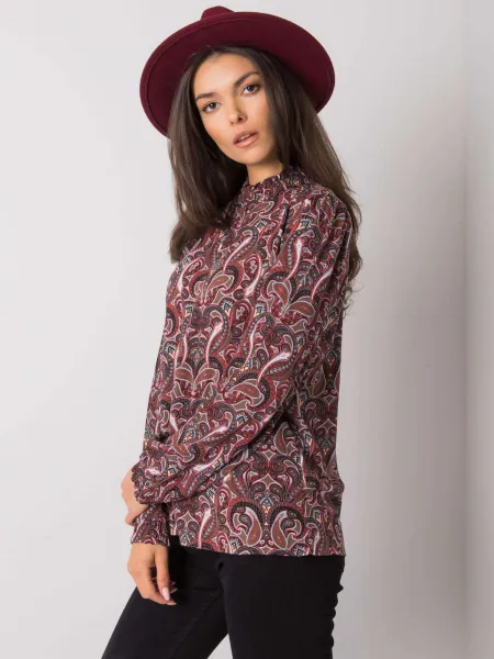 Blouse-D73771M11052A-dark brown