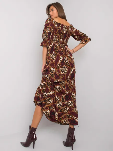 Dress-DHJ-SK-13965.71P-burgundy
