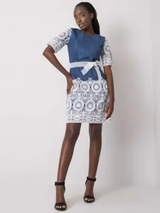 Dress-LK-SK-506836-1.74P-white-navy blue