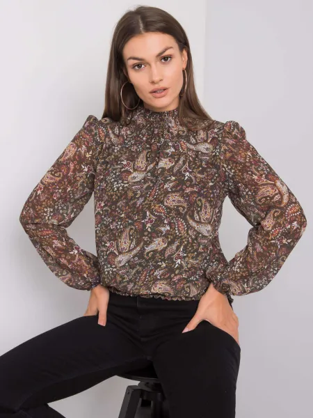 Blouse-D50039F11031A-dark green