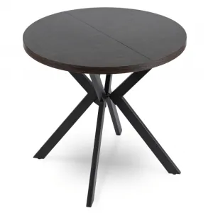 JAKS Okrúhly rozkladací stôl 80 - 160 cm čierny Dorian