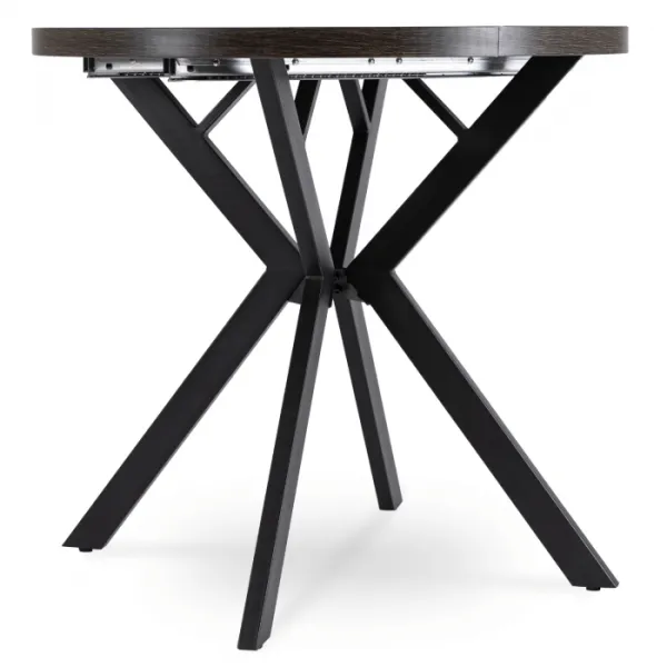 JAKS Okrúhly rozkladací stôl 80 - 160 cm čierny Dorian