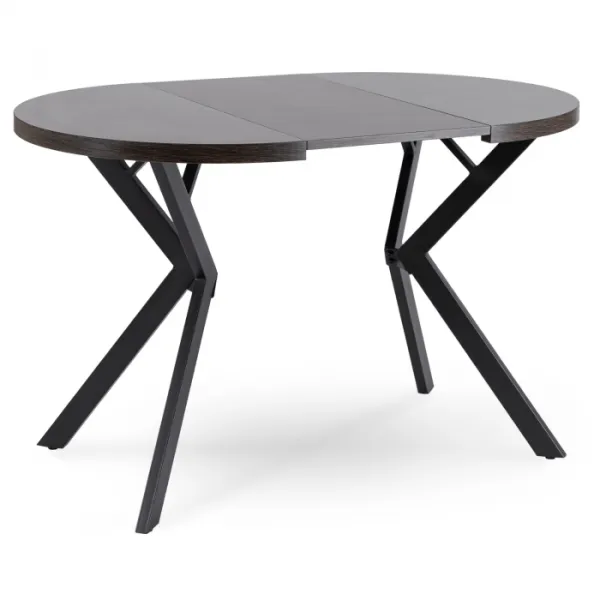 JAKS Okrúhly rozkladací stôl 80 - 160 cm čierny Dorian