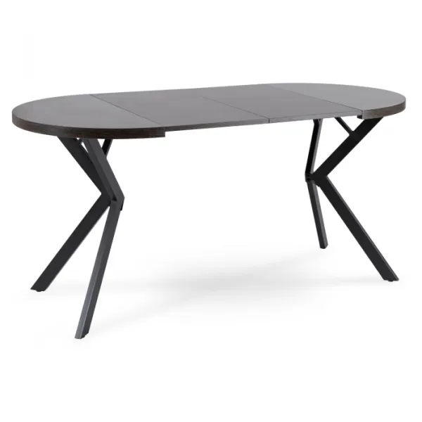 JAKS Okrúhly rozkladací stôl 80 - 160 cm čierny Dorian