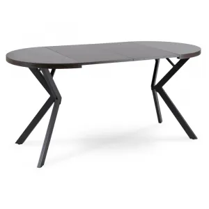 JAKS Okrúhly rozkladací stôl 80 - 160 cm čierny Dorian