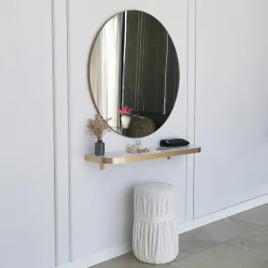 Kalune Design Kulaté nástěnné zrcadlo Gold 90 cm zlaté