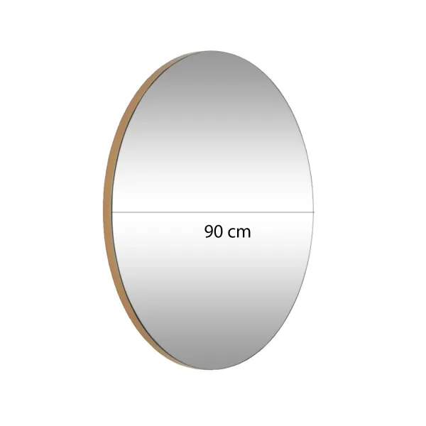 Kalune Design Kulaté nástěnné zrcadlo Gold 90 cm zlaté