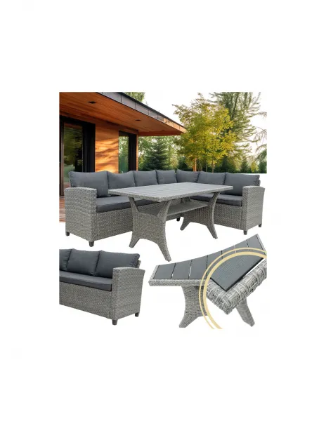 Set záhradného nábytku STOKHOLM G1099 + stôl v grafitovej farbe