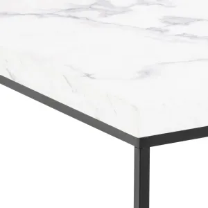 Actona Konferenční stolek Barossa 60 cm bílý mramor/černý
