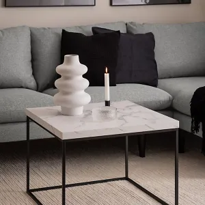 Actona Konferenční stolek Barossa 60 cm bílý mramor/černý