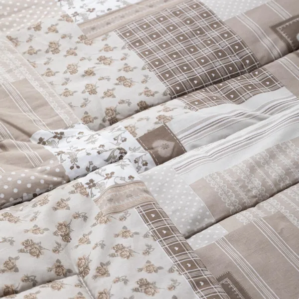 Letná sada periny a vankúša PATCHWORK, béžová