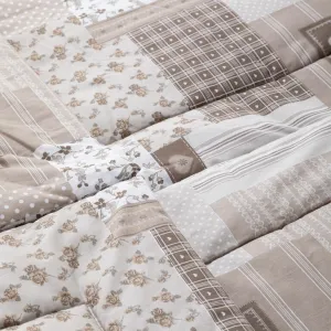 Letná sada periny a vankúša PATCHWORK, béžová