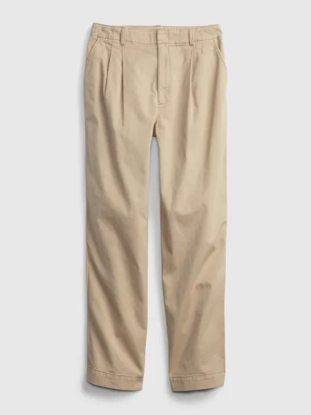 Béžové dievčenské nohavice Teen chinos kaki GAP