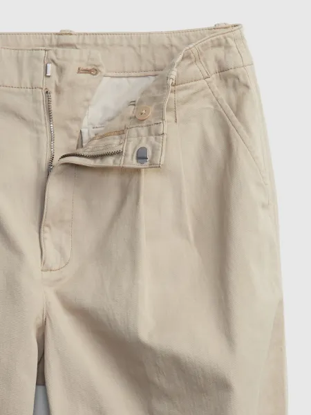 Béžové dievčenské nohavice Teen chinos kaki GAP