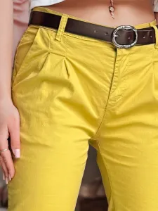 Dámske chinos nohavice MODELA s opaskom, musztardové