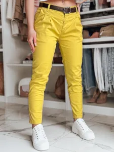 Dámske chinos nohavice MODELA s opaskom, musztardové