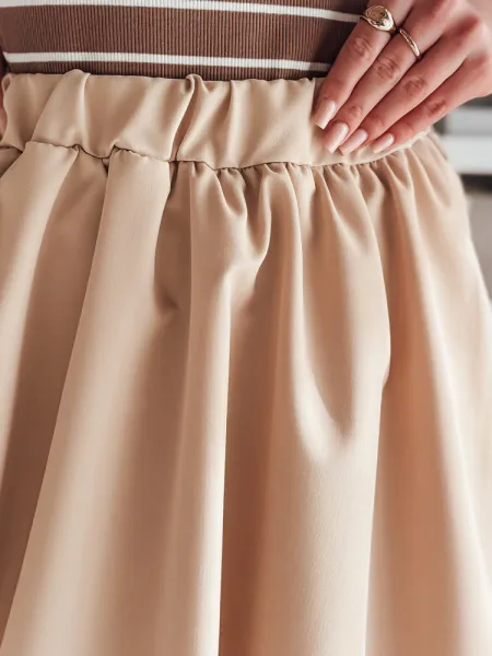 Dámska mini sukňa PUFFELLA, svetlobéžová