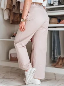 Dámske nohavice wide leg MOBISKA ružové