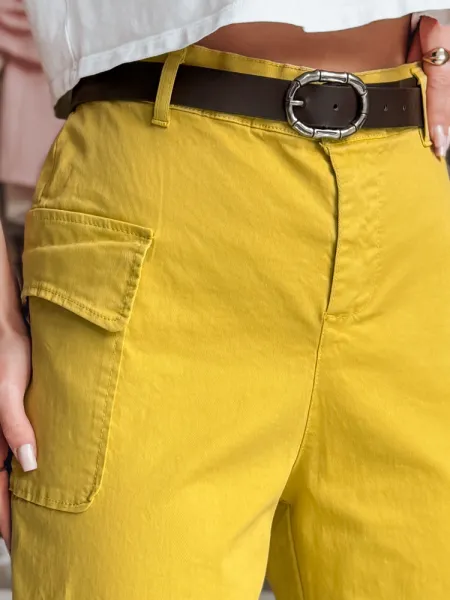 Dámske baggy nohavice GOTRENDI, horčicové