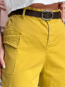 Dámske baggy nohavice GOTRENDI, horčicové