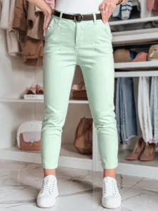 Dámske slim fit nohavice s opaskom, mätové