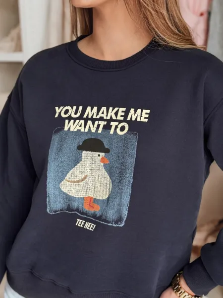 Dámska oversize mikina s potlačou GOOSHY