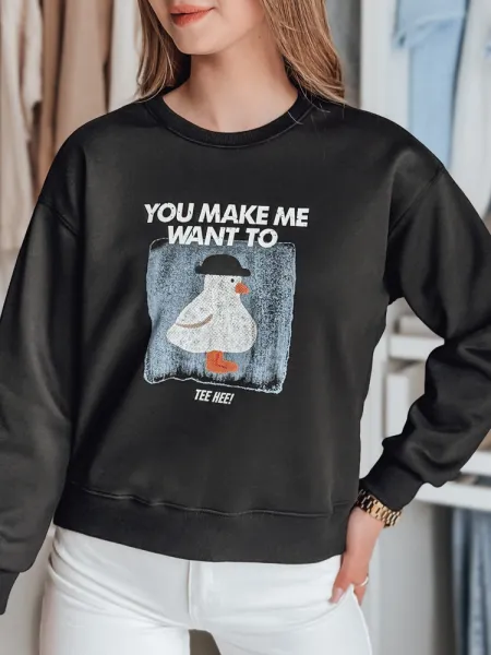 Dámska oversize mikina s potlačou GOOSHY