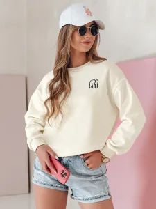 Dámska oversize mikina s výšivkou SOFTSLON ecru