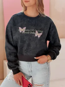 Dámska oversize mikina s motýľmi