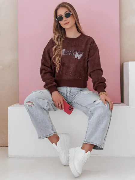 Dámska oversize mikina s motýľmi