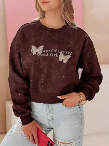 Dámska oversize mikina s motýľmi