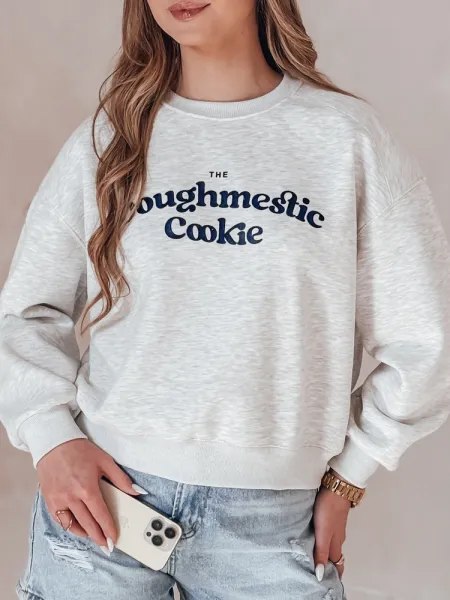 Dámska oversize mikina s nápisom COOKIES