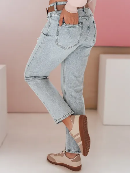 Dámske slim fit džínsy s opaskom SLIMLEN