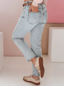 Dámske slim fit džínsy s opaskom SLIMLEN