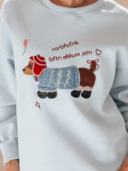 Dámska oversize mikina s výšivkou DOGSWEETY