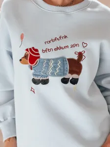 Dámska oversize mikina s výšivkou DOGSWEETY