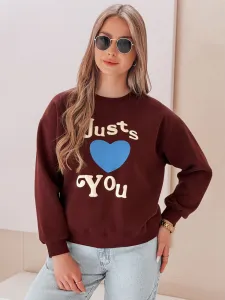 Dámska oversize mikina s potlačou FEELME bordová