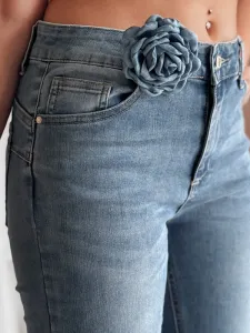 Dámske džínsy zvonové s kvetom FLOWERSSE