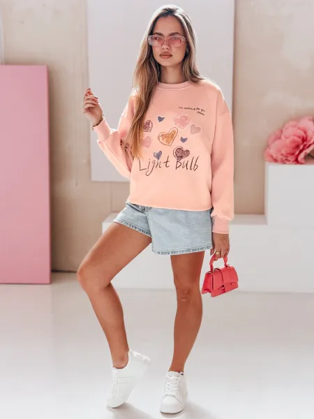 Dámska oversize mikina srdiečka PINKNOTE