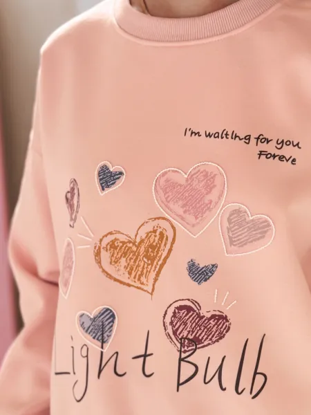 Dámska oversize mikina srdiečka PINKNOTE