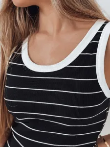 Dámske mini šaty pruhované čierne