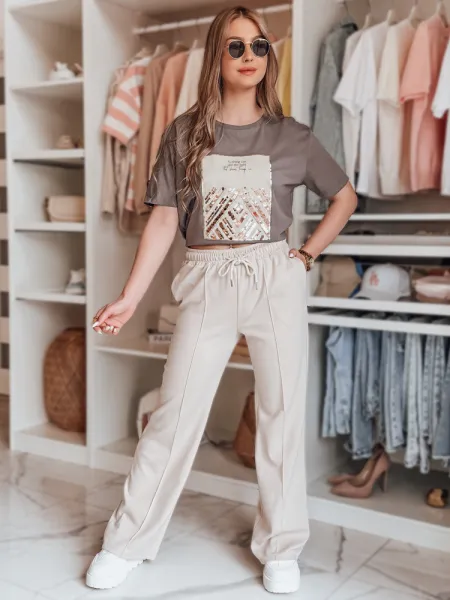 Dámske tepláky DRESSANIK, svetlobéžové
