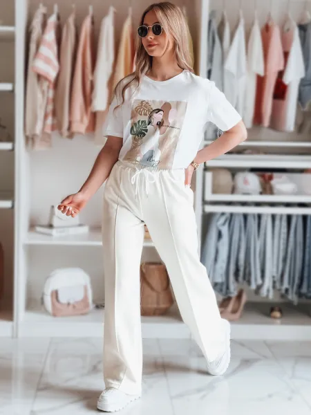 Dámske dresové nohavice DRESSANIK ecru